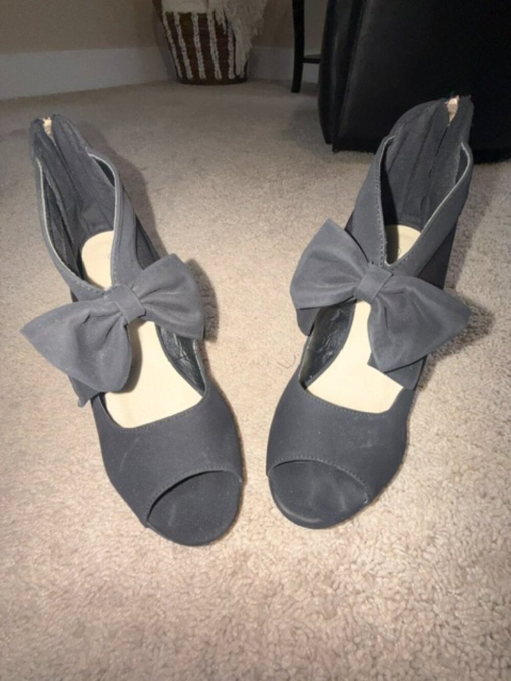 Open Toe Women Platform High Heel Shoes Bows Strappy Sandals - Size 9